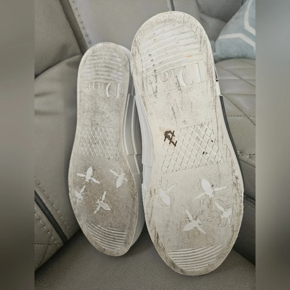 Dior Monogram High-Top Sneakers in Gray and White - Picture 10 of 10